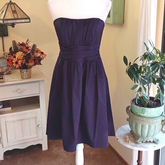 NWT David's Bridal Purple Strapless Dress. Prom, Cocktail,  Party - Picture 1 of 13